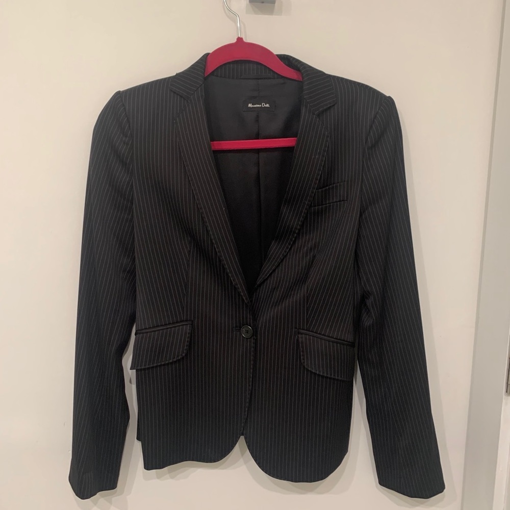 Classic Suit. Black with purple diplomatic strips.